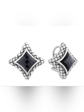 Scott Kay SS and Black Onyx Earrings